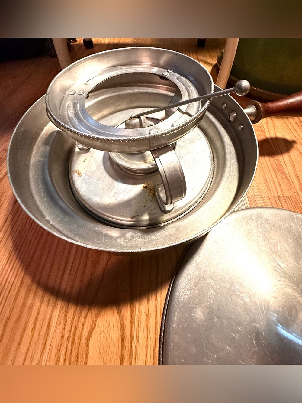 Buenilum BW Hammered Aluminum Buffet Serving Chafing Dish Double Boiler,6 Piece - Picture 6 of 8